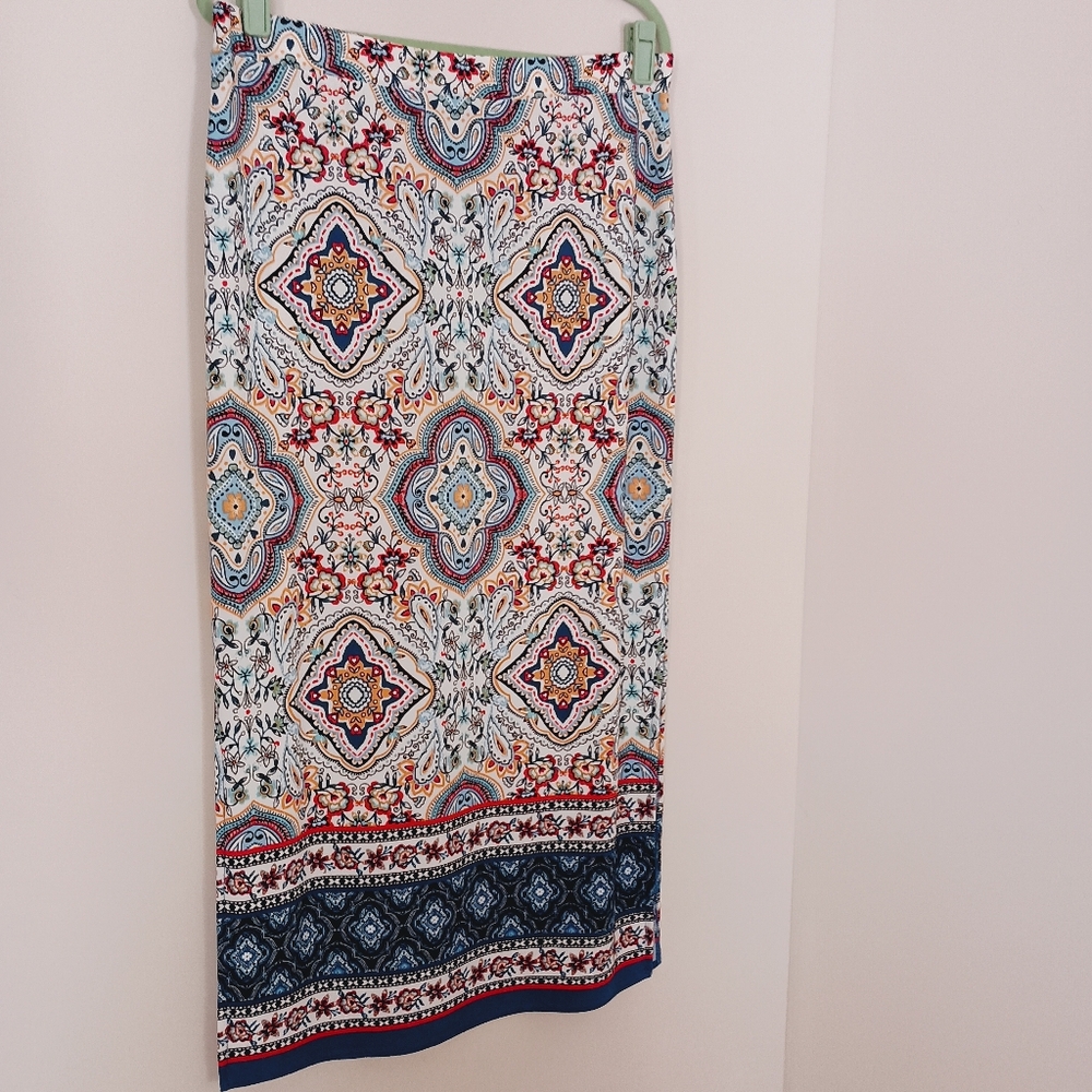 Melissa Paige‎ Bohemian Patterned Maxi Skirt Size Large